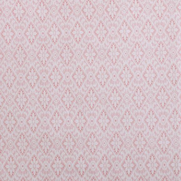 Betsey Johnson Diamond Lace Pink Cotton Percale Twin Sheet Set - Picture 3 of 4